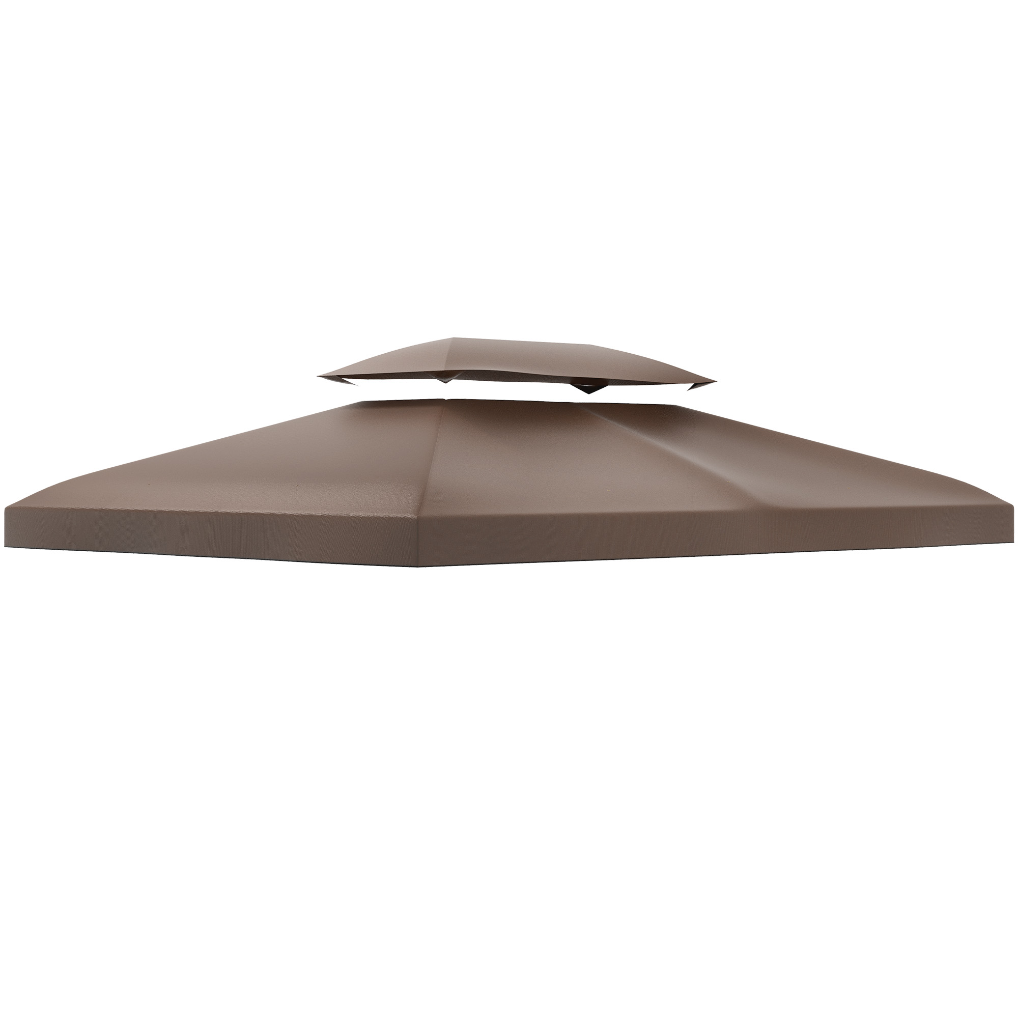 Outsunny 3x4m Gazebo Replacement Roof Canopy 2 Tier Top UV Cover Garden Patio Outdoor Sun Awning Shelters, Brown  (TOP COVER ONLY)