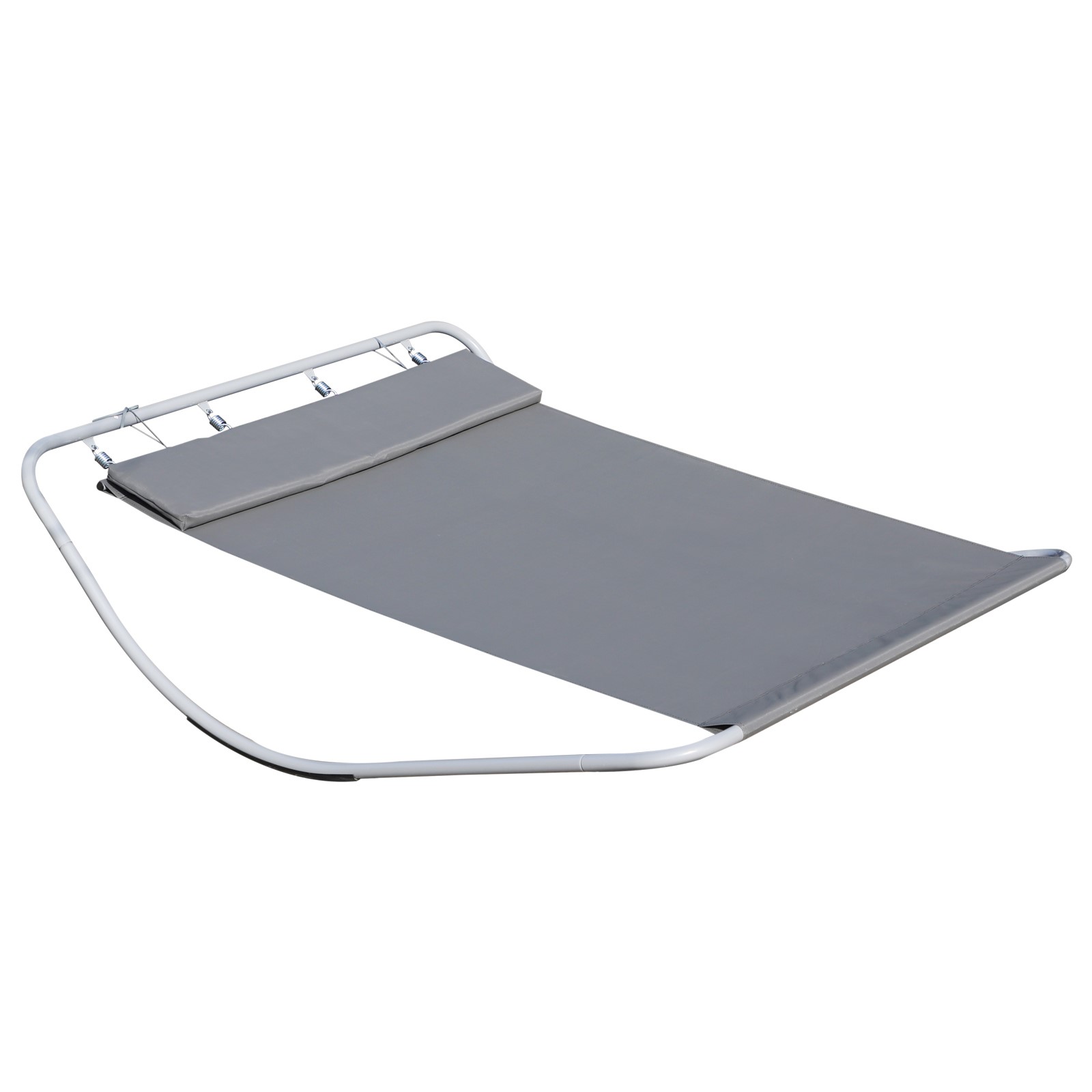 Outsunny Rocking Sun Lounger, Double Garden Lounger Sunbed with Headrest Pillows, Texteline Outdoor Rocking Chair Swing Hammock Daybed with Metal Frame for Patio, Terrace, 212 x 175 x 60 cm, 
