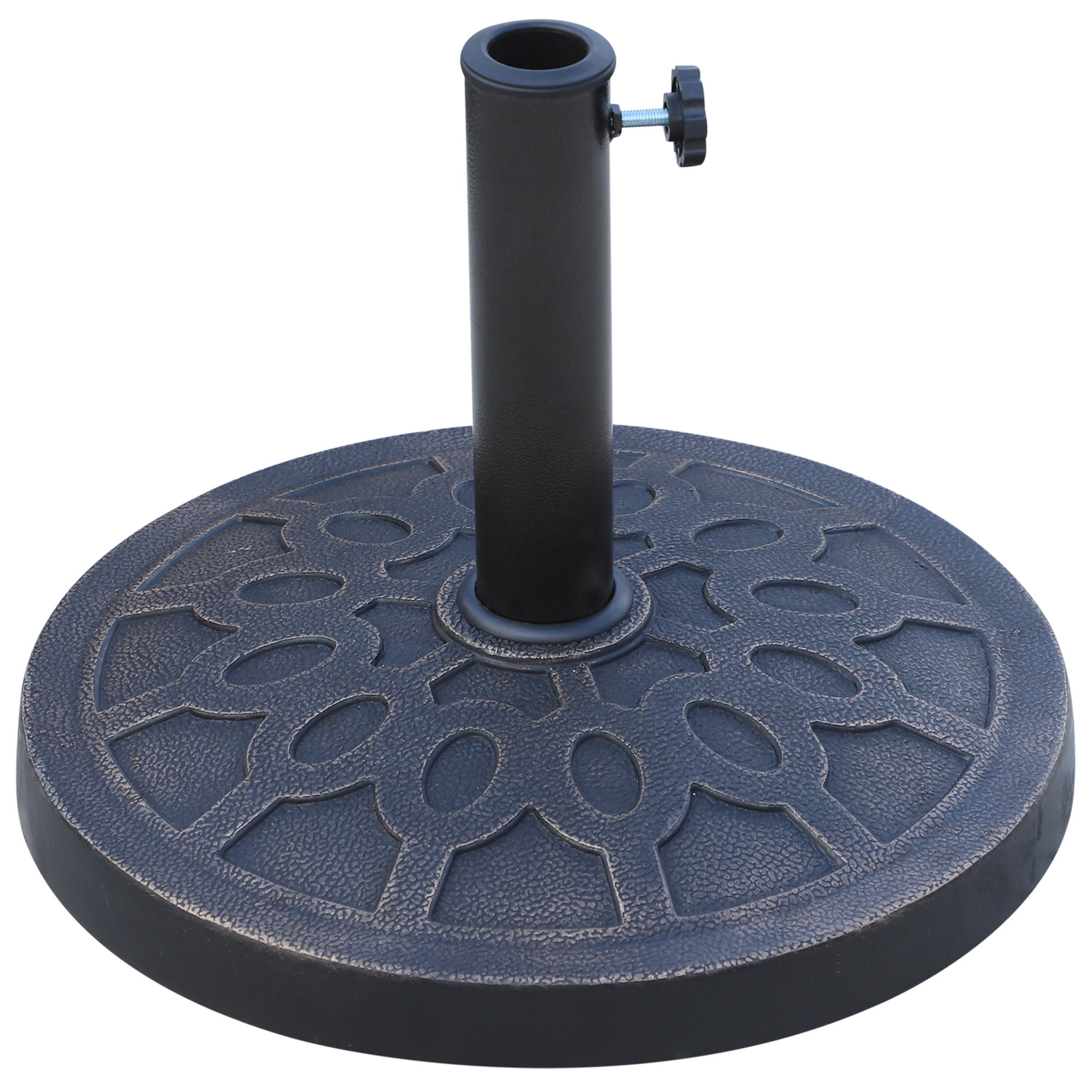 Outsunny 13kg Resin Umbrella Stand Holder, Garden Parasol Base for 38mm or 48mm Outdoor Umbrella Poles, Bronze Tone