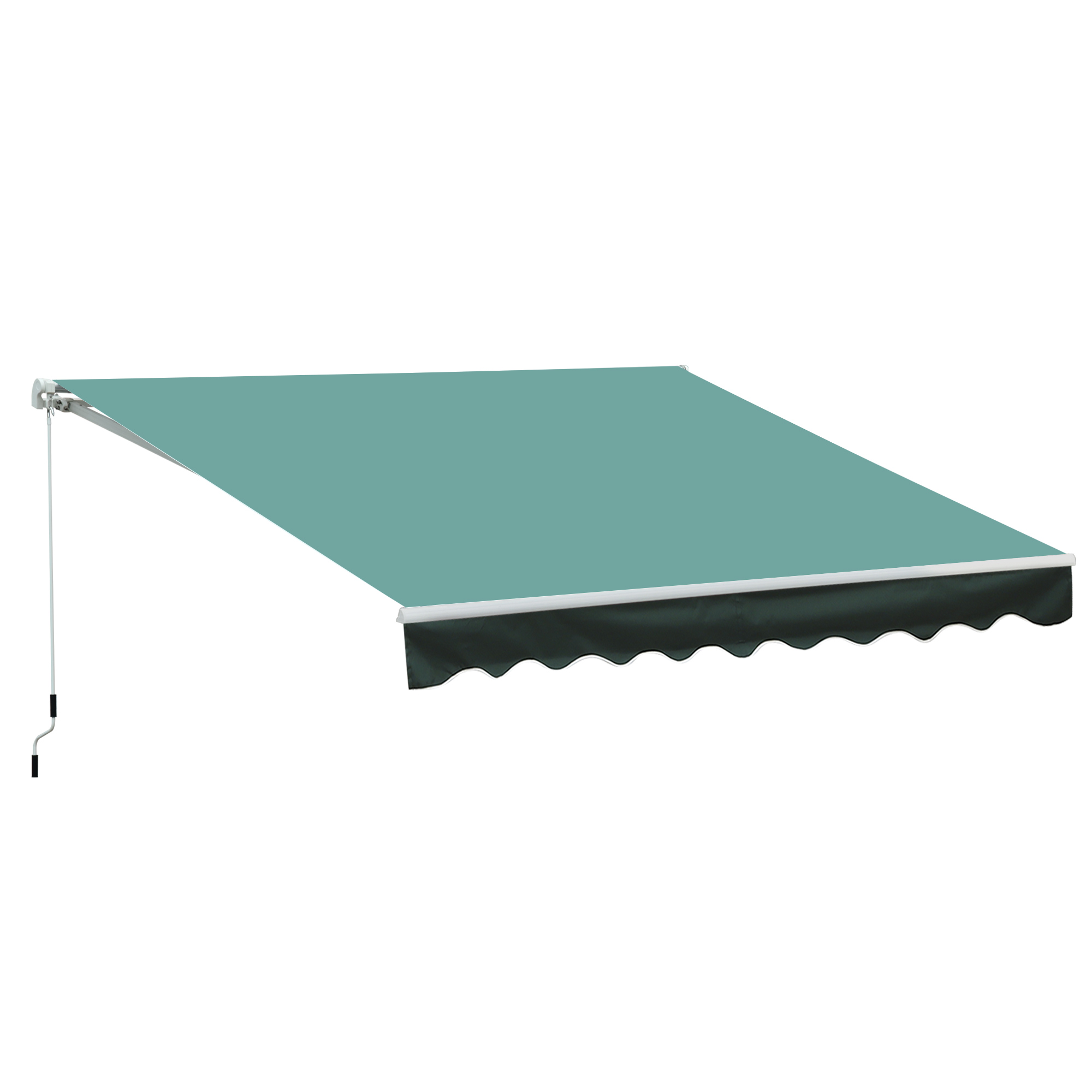Outsunny 3 x 2.5m Manual Retractable Awning for Patio 45-75° Sun Canopy with Waterproof Fabric - Greyish Green