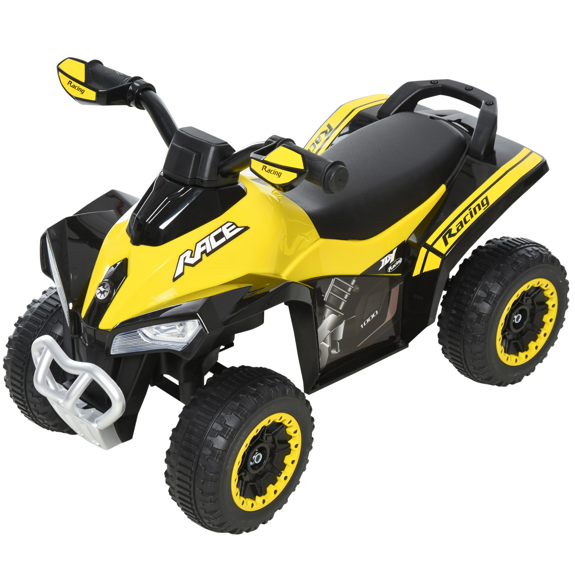 HOMCOM No Power Ride on Car Toddler Kids Walker Foot To Floor Slider w/ Music Lights for 18 - 36 Months Yellow