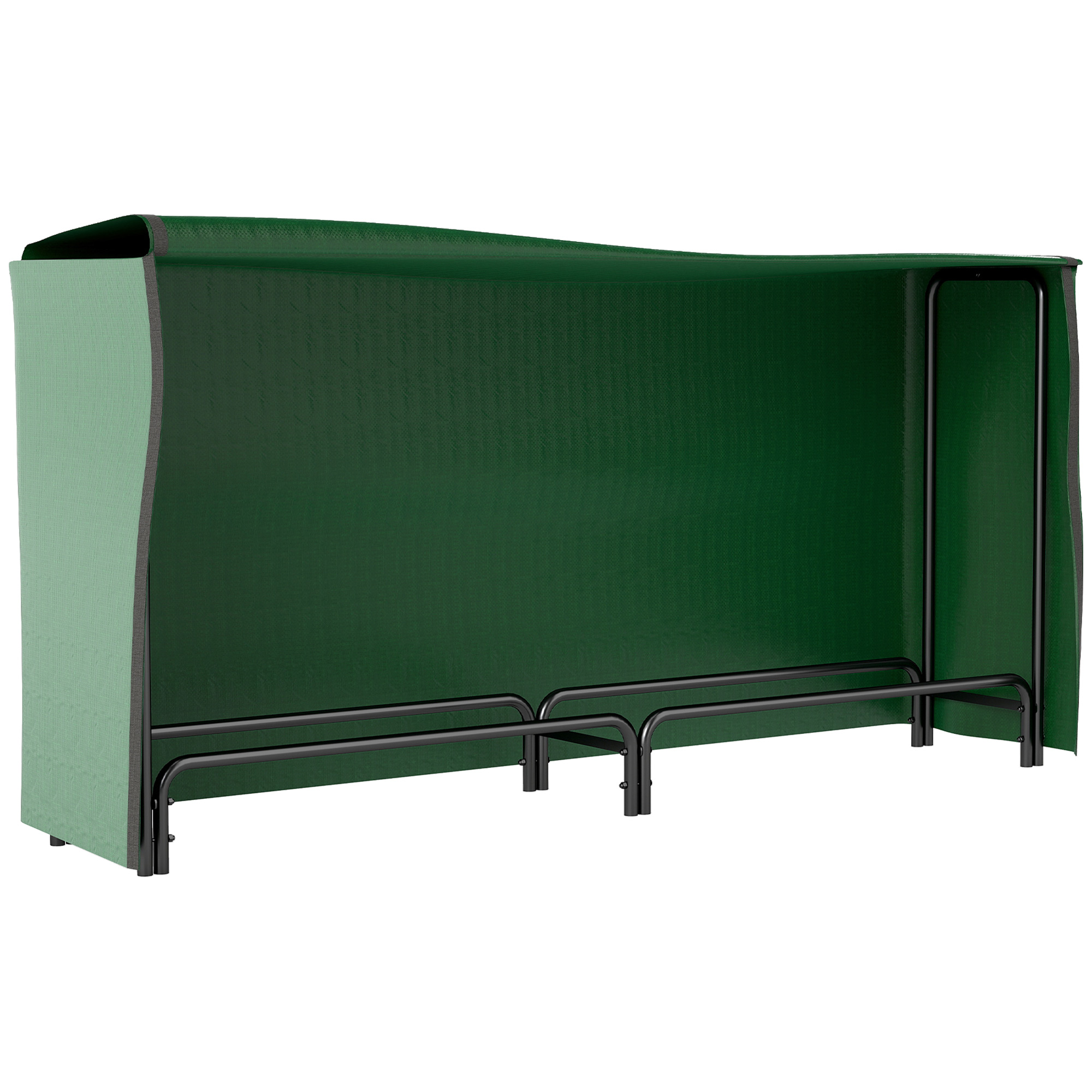 Outsunny Firewood Rack with Waterproof Cover, Heavy Duty Metal Log Store Indoors, Log Storage Holder for Outdoor Indoor Fireplace, 200 x 36 x 99 cm, Dark Green