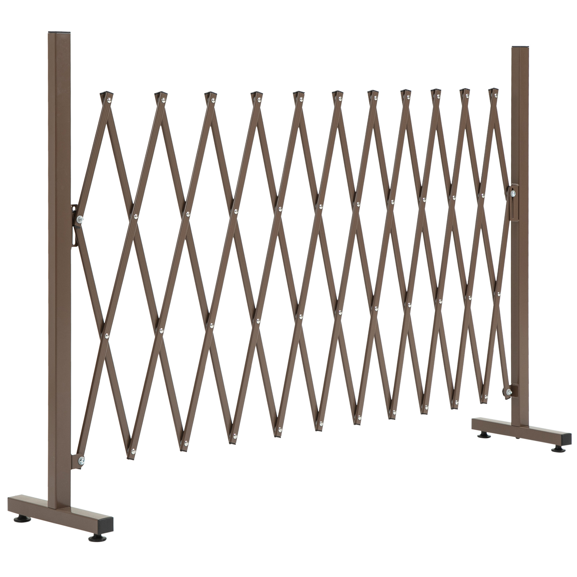 Outsunny Expanding Trellis Fence, Freestanding Movable Fence, Foldable Garden Screen Panel, 300 x 103.5 cm, Dark Brown