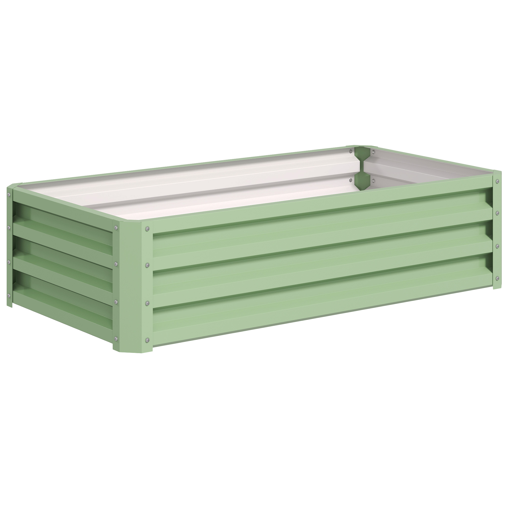 Outsunny Raised Beds for Garden, Galvanised Outdoor Planters, for Herbs and Vegetables, Use for Patio, Garden, Balcony
