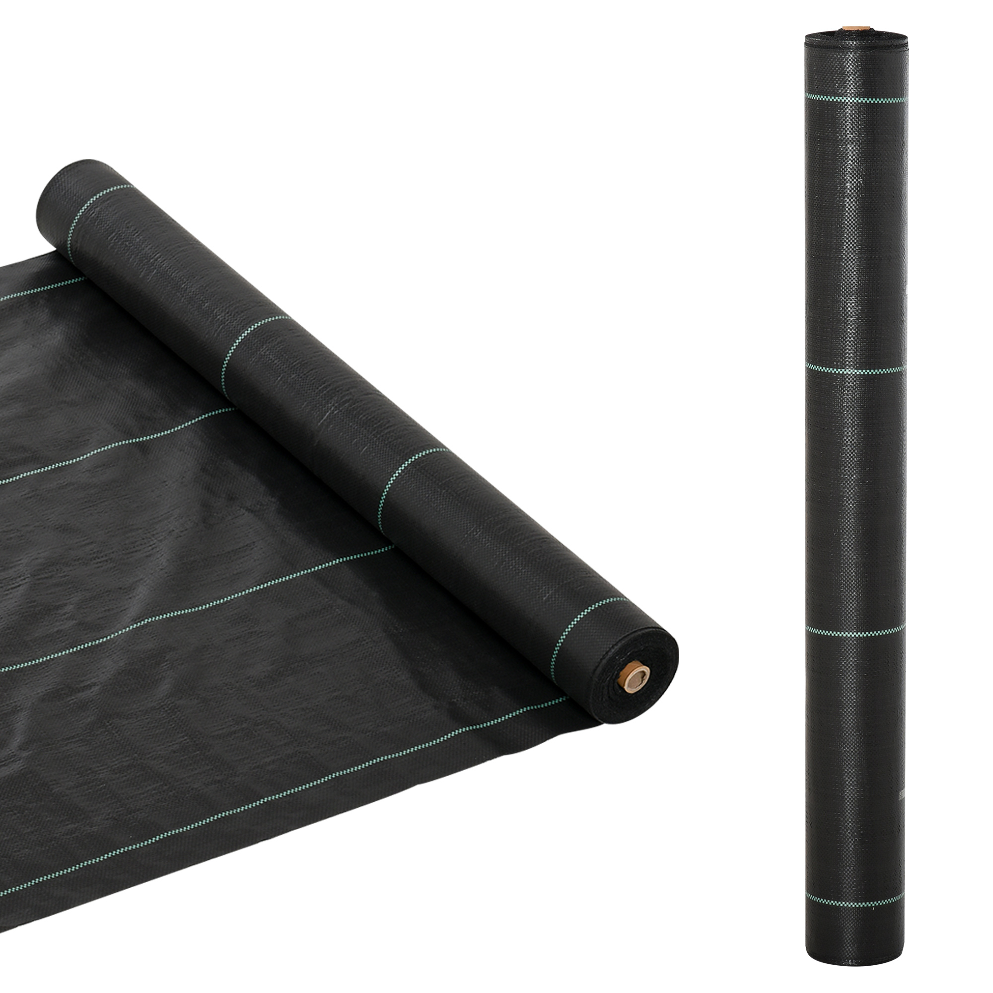 Outsunny 1m x 50m Weed Control Membrane, Heavy Duty Weed Control Barrier Fabric, 100gsm Ground Cover for Patios, Garden