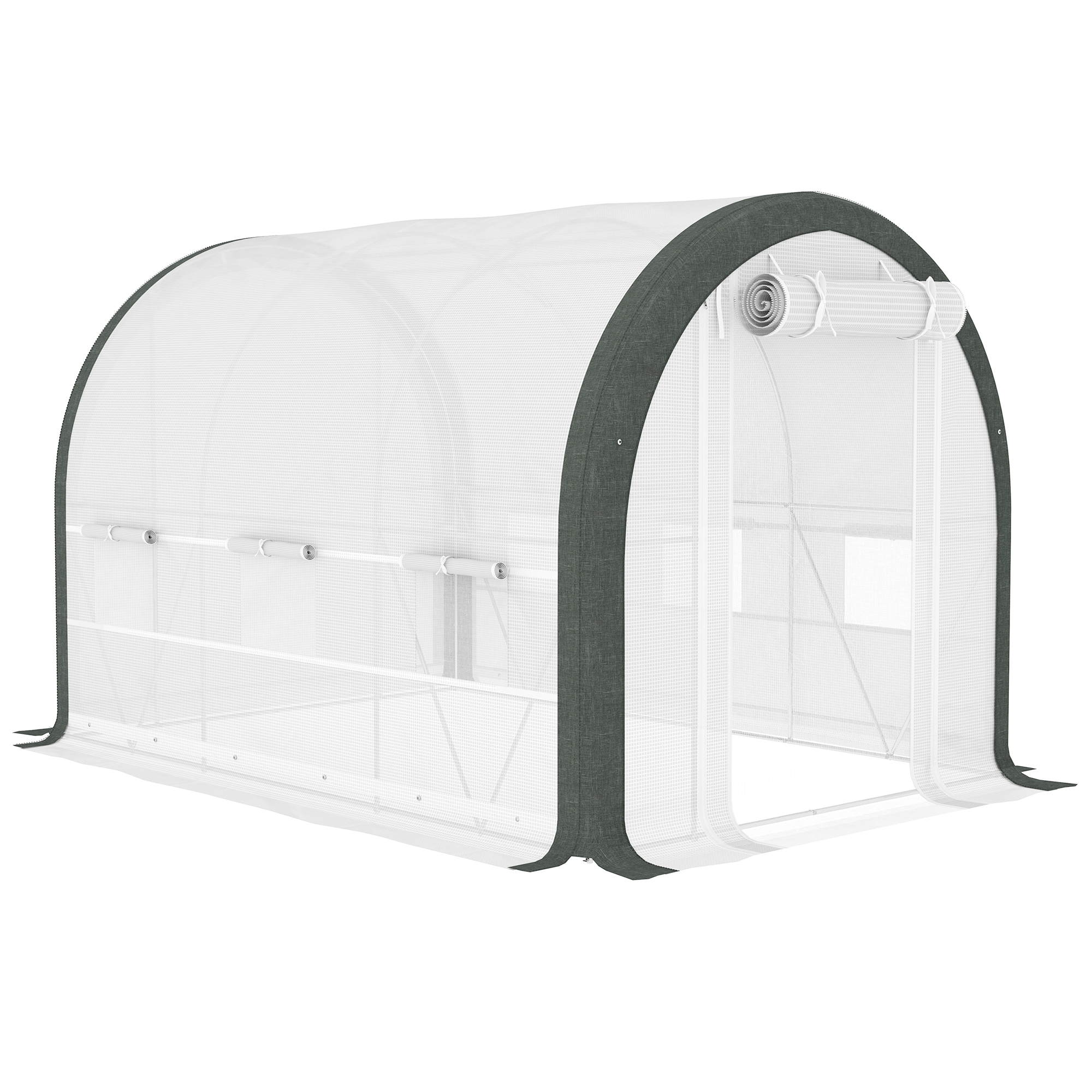 Outsunny 3 x 2(m) Walk-In Tunnel Greenhouse, with Accessories - White