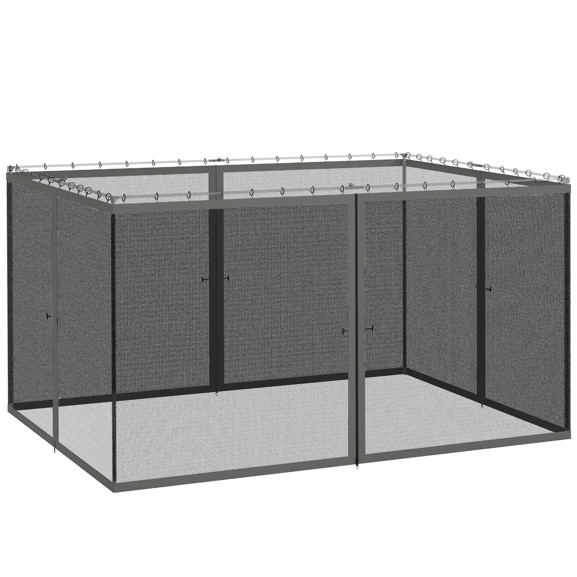 Outsunny 352 x 207cm Universal Replacement Mesh Sidewall Netting for Patio Gazebos and Canopy Tents, (Sidewall Only) Dark Grey