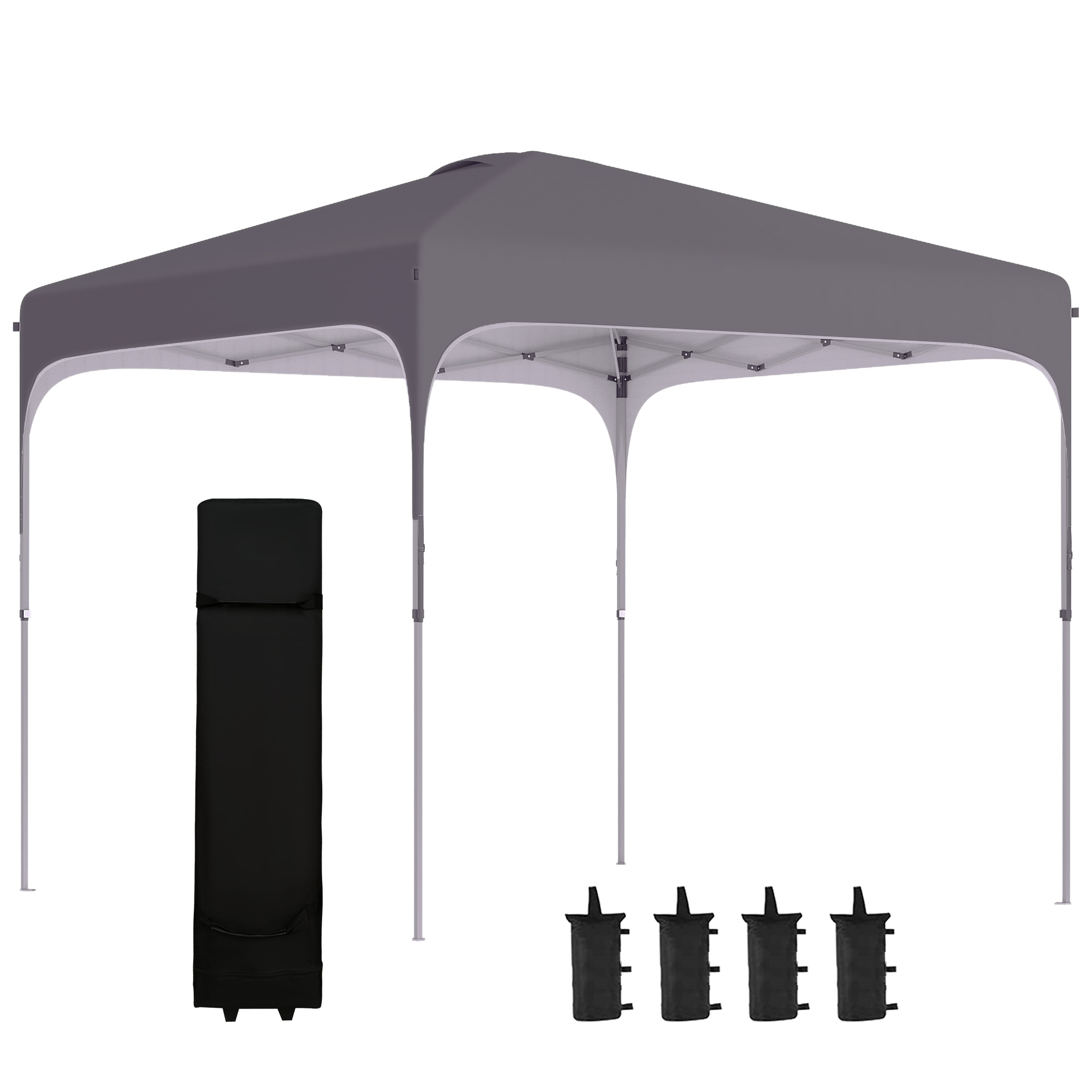 Outsunny 3 x 3(M) Pop Up Gazebo, UPF 50+ Foldable Canopy Tent with Wheeled Carrybag, 4 Leg Weight Bags, Height Adjustable Marquee Shelter 1 person easy setup for Outdoor Garden Patio Party, D