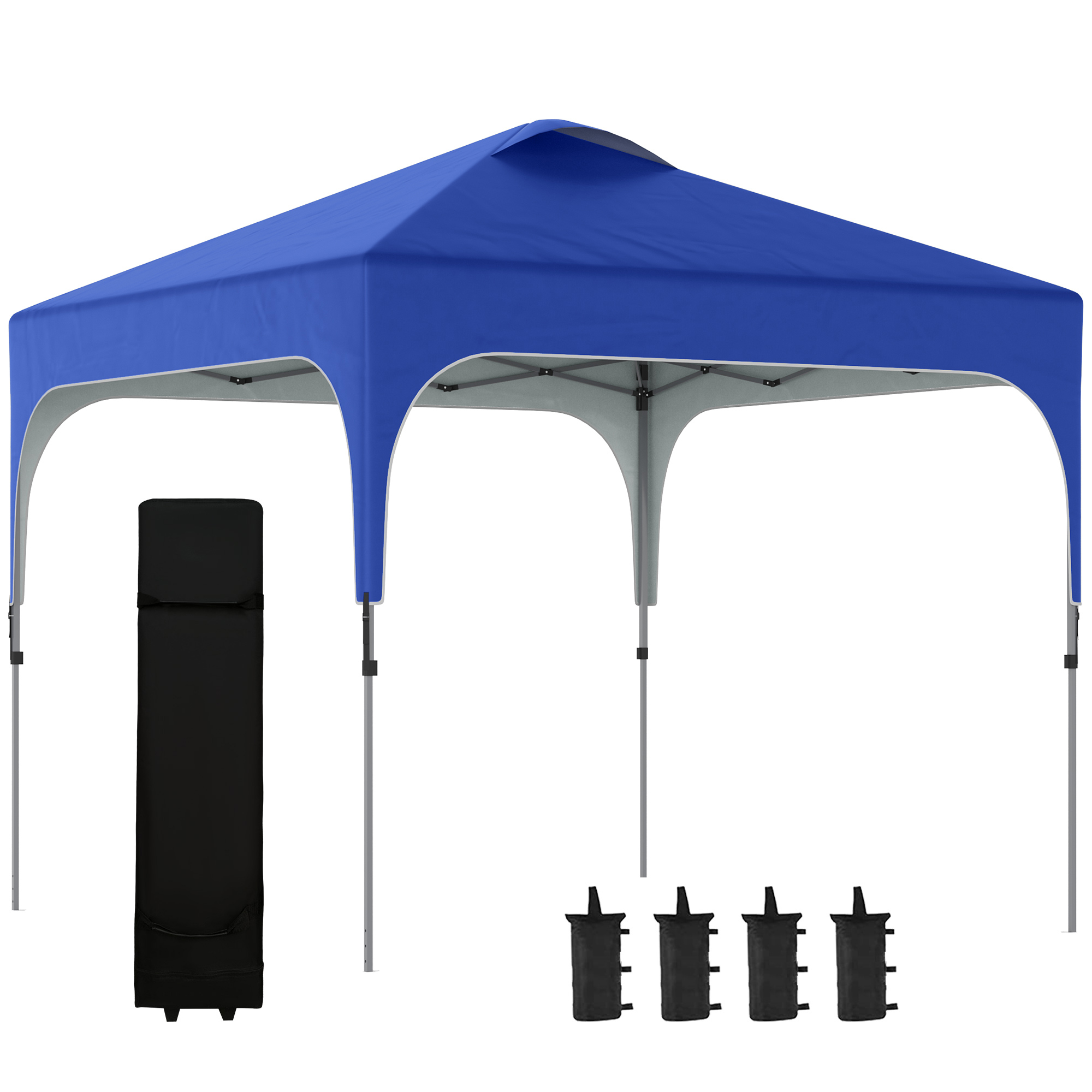 Outsunny 3 x 3(M) Pop Up Gazebo, UPF 50+ Foldable Canopy Tent with Wheeled Carrybag, 4 Leg Weight Bags, Height Adjustable Marquee Shelter 1 person easy setup for Outdoor Garden Patio Party, B