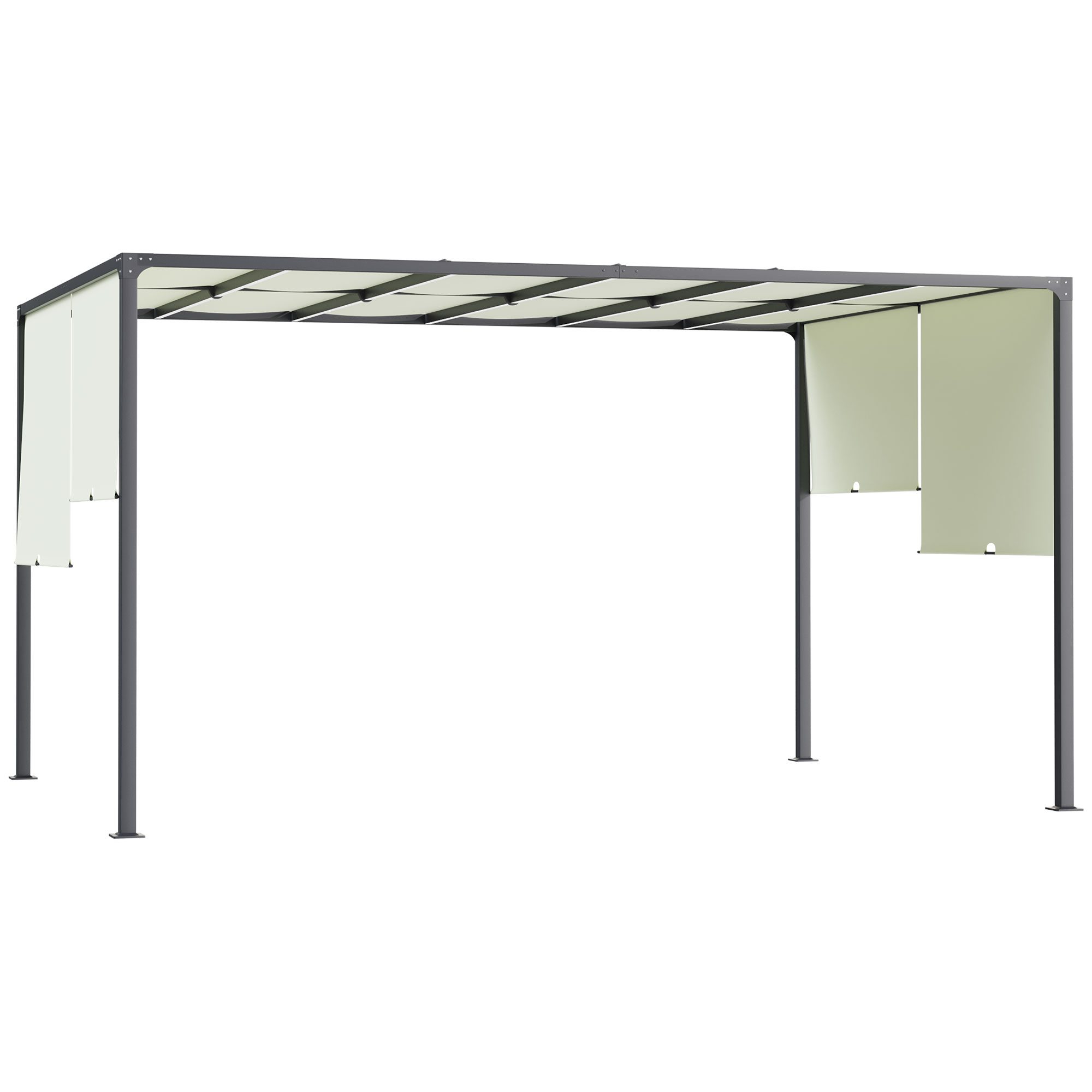 Outsunny 3 x 4m Outdoor Garden Pergola - Cream White