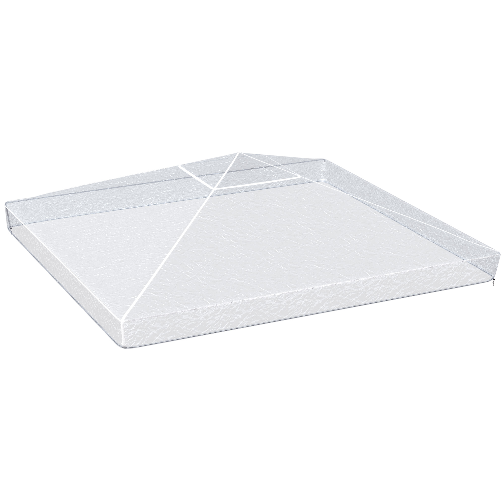 Outsunny 3 x 3 (m) Gazebo Protective Cover, Waterproof Transparent Gazebo Replacement Canopy Cover Top for Canopy and Tent