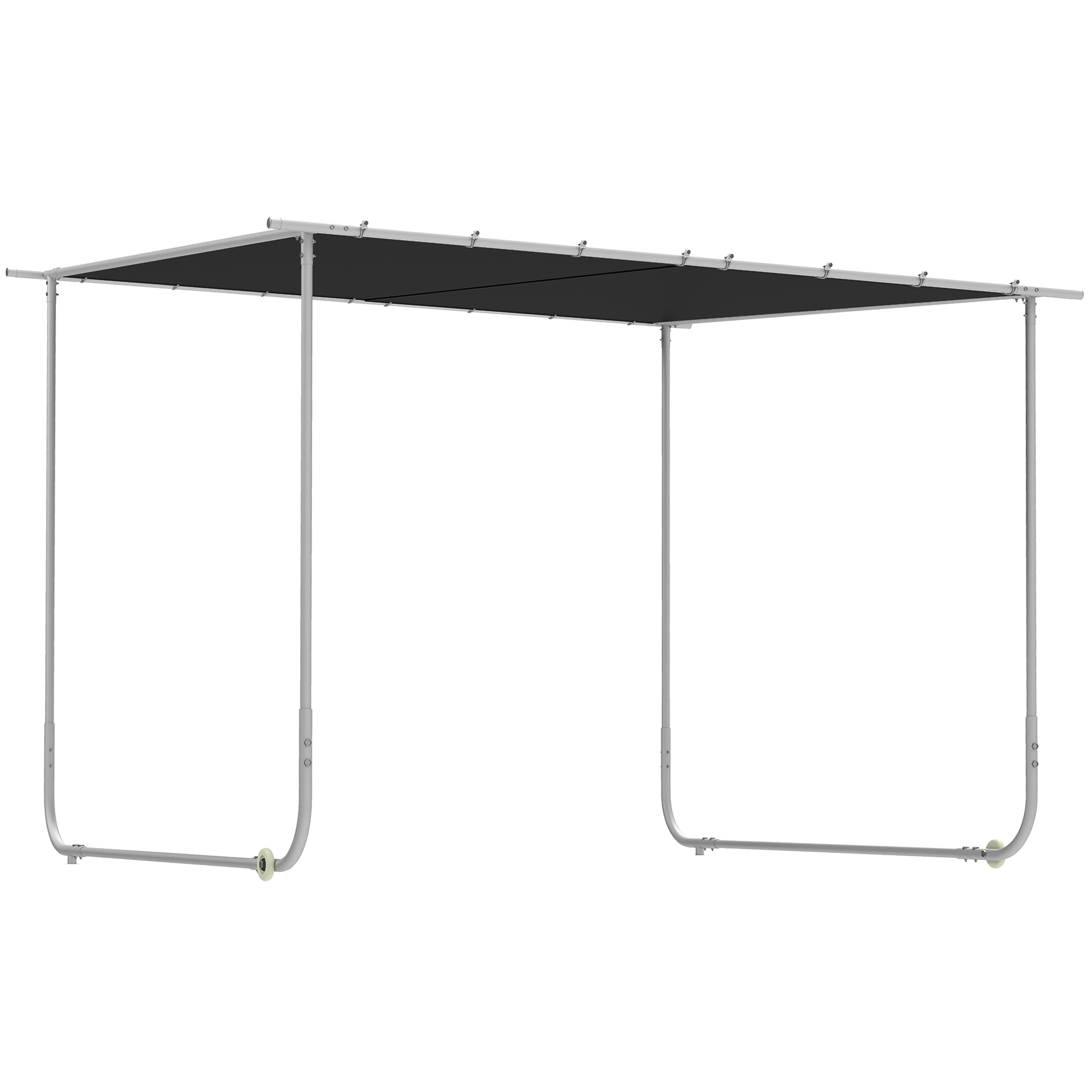 Outsunny 3 x 3(m) Mobile Pergola Kit, Portable Garden Gazebo with Wheels, Sandbags, Steel Frame, UV-Resistant