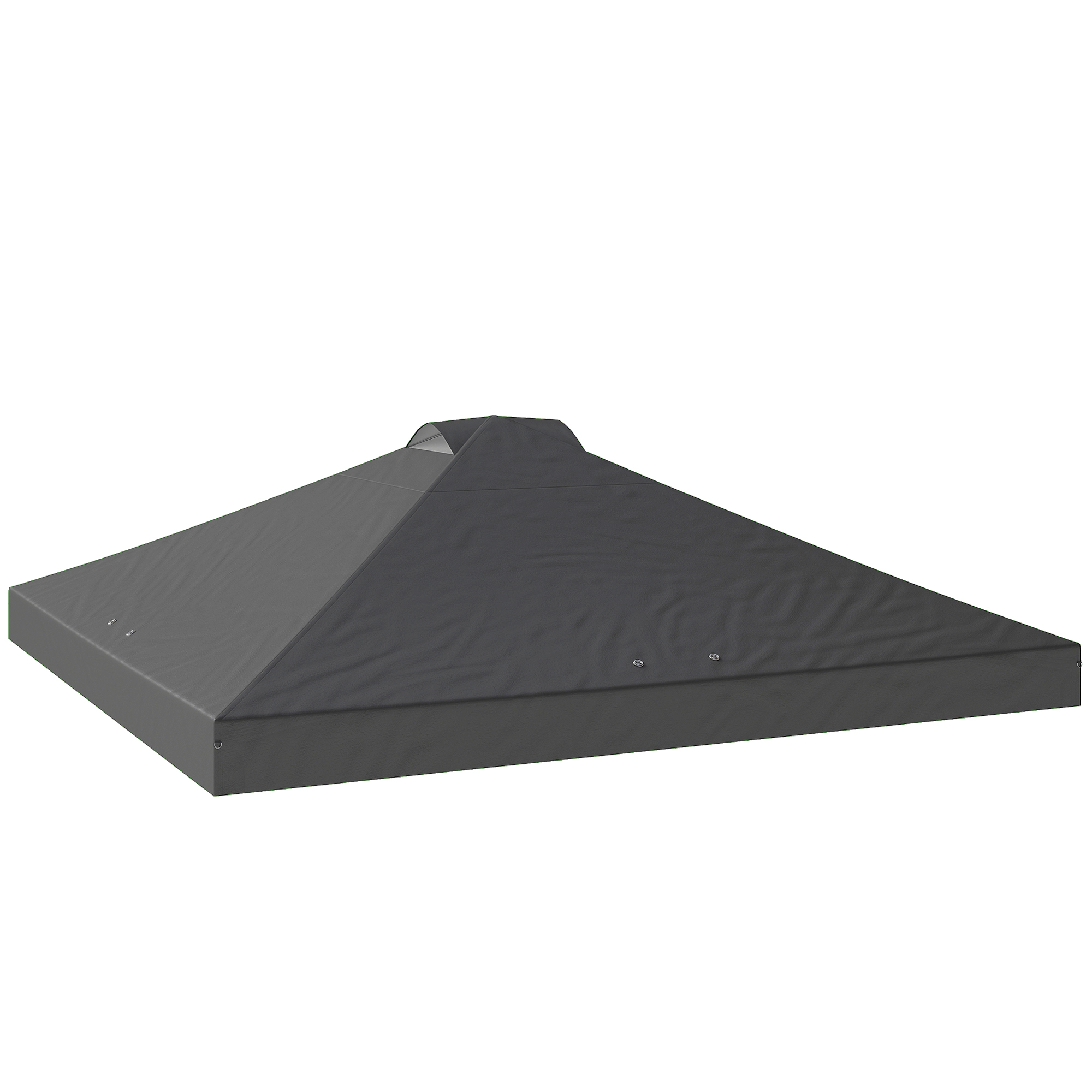 Outsunny Gazebo Roof Replacement UV50+ Waterproof Pop Up Canopy Cover with 8 Drainage Holes 3 x 3 m Dark Grey