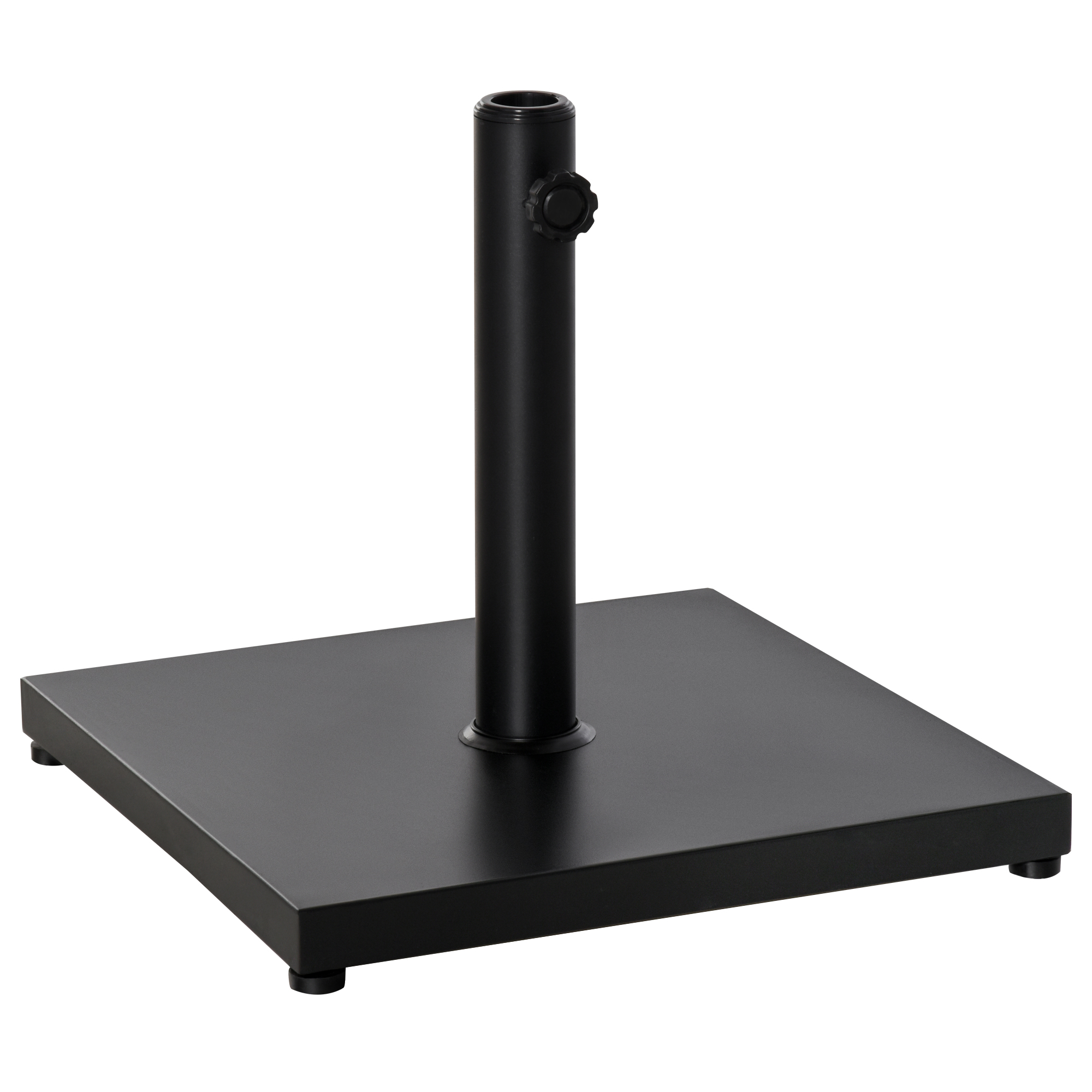 Outsunny Φ35/38/48MM 18KG Steel Square Parasol Stand Base w/ Adjustable Knob Umbrella Stand Garden Patio Outdoor Home, Black