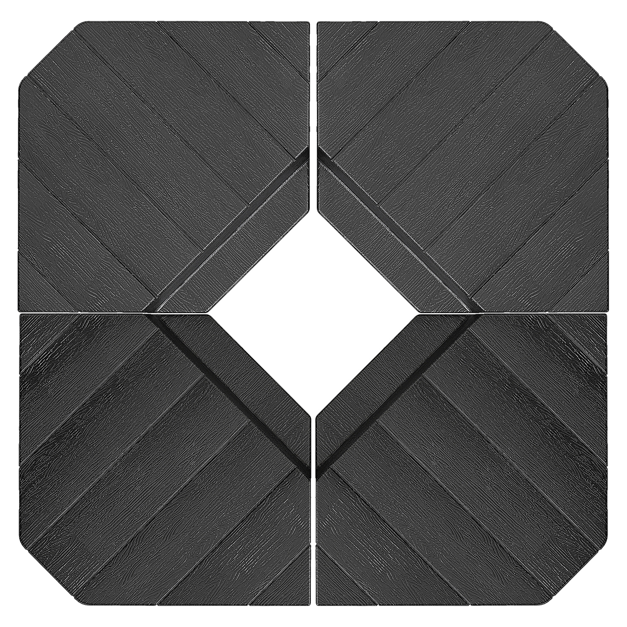 Outsunny Umbrella Weights for Cantilever Parasols, Set of 4 Heavy Duty Parasol Base Stand Weights, 80kg Sand or 60kg Water Filled, Black