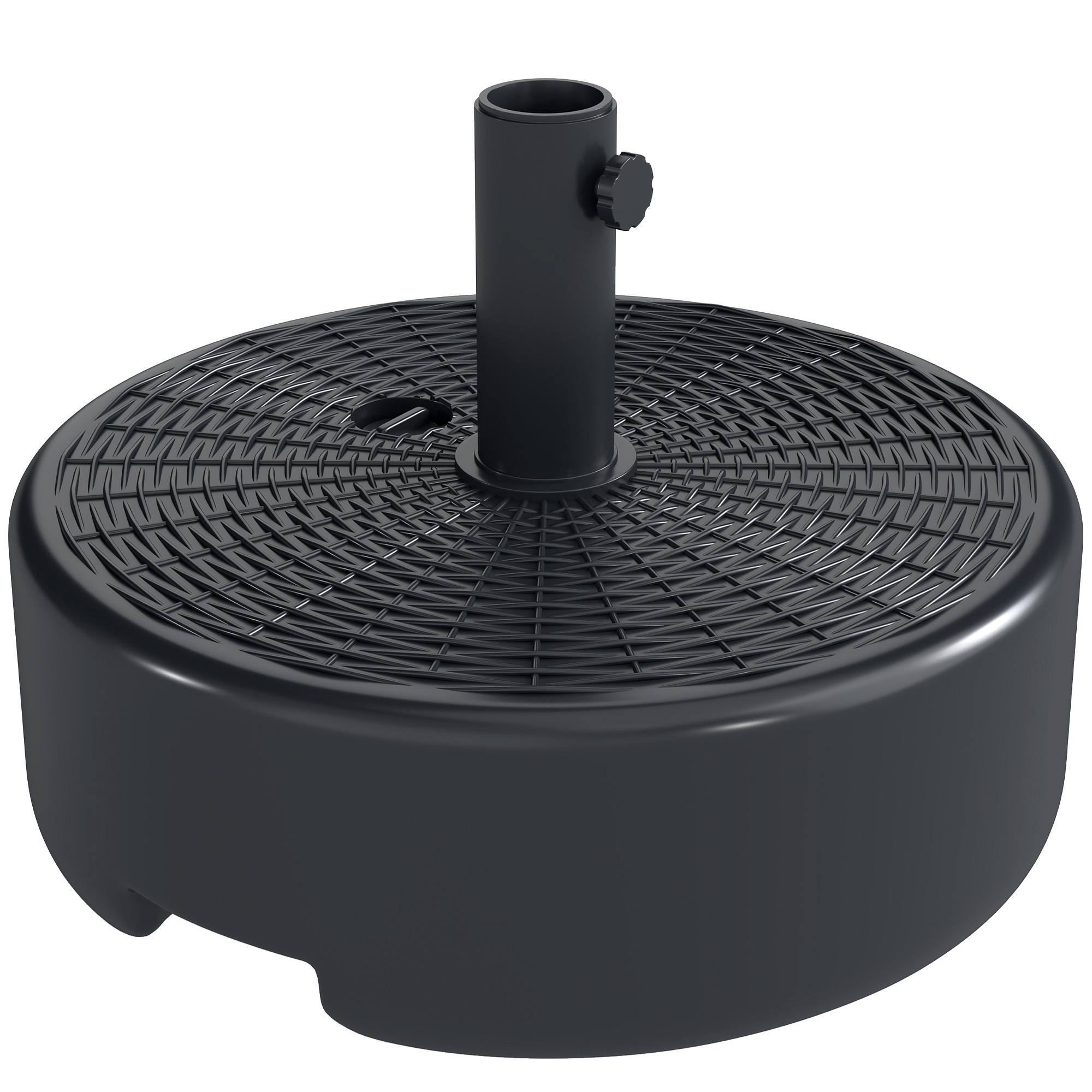 Outsunny Patio Umbrella Base 22kg Sand Filled Garden Parasol Stand forfor 38mm/48mm Poles, Black