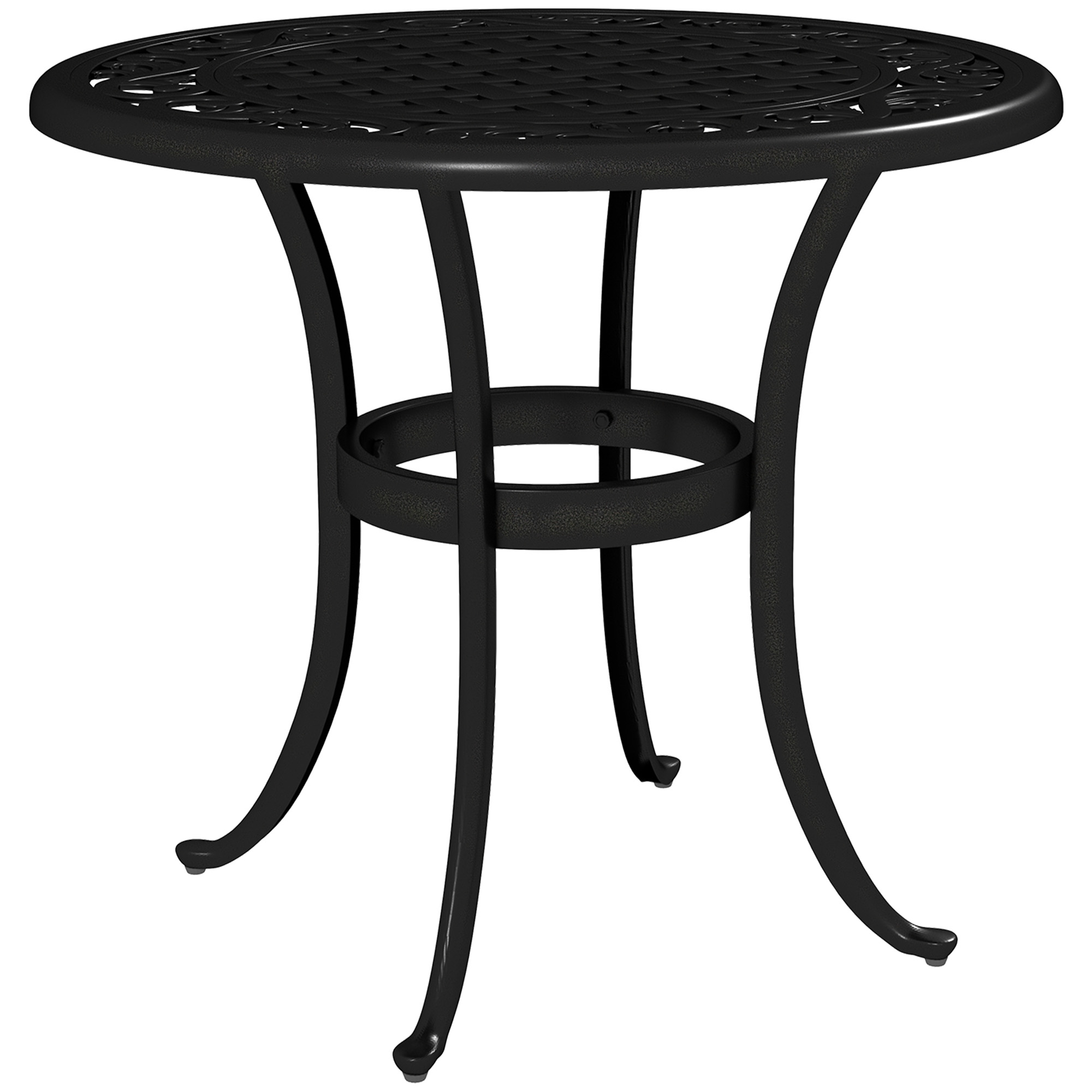 Outsunny Outdoor Garden Table, Cast Aluminium Patio End Table with Anti-slip Foot Pads for Garden, Patio, Balcony, 60 x 60 cm, Black