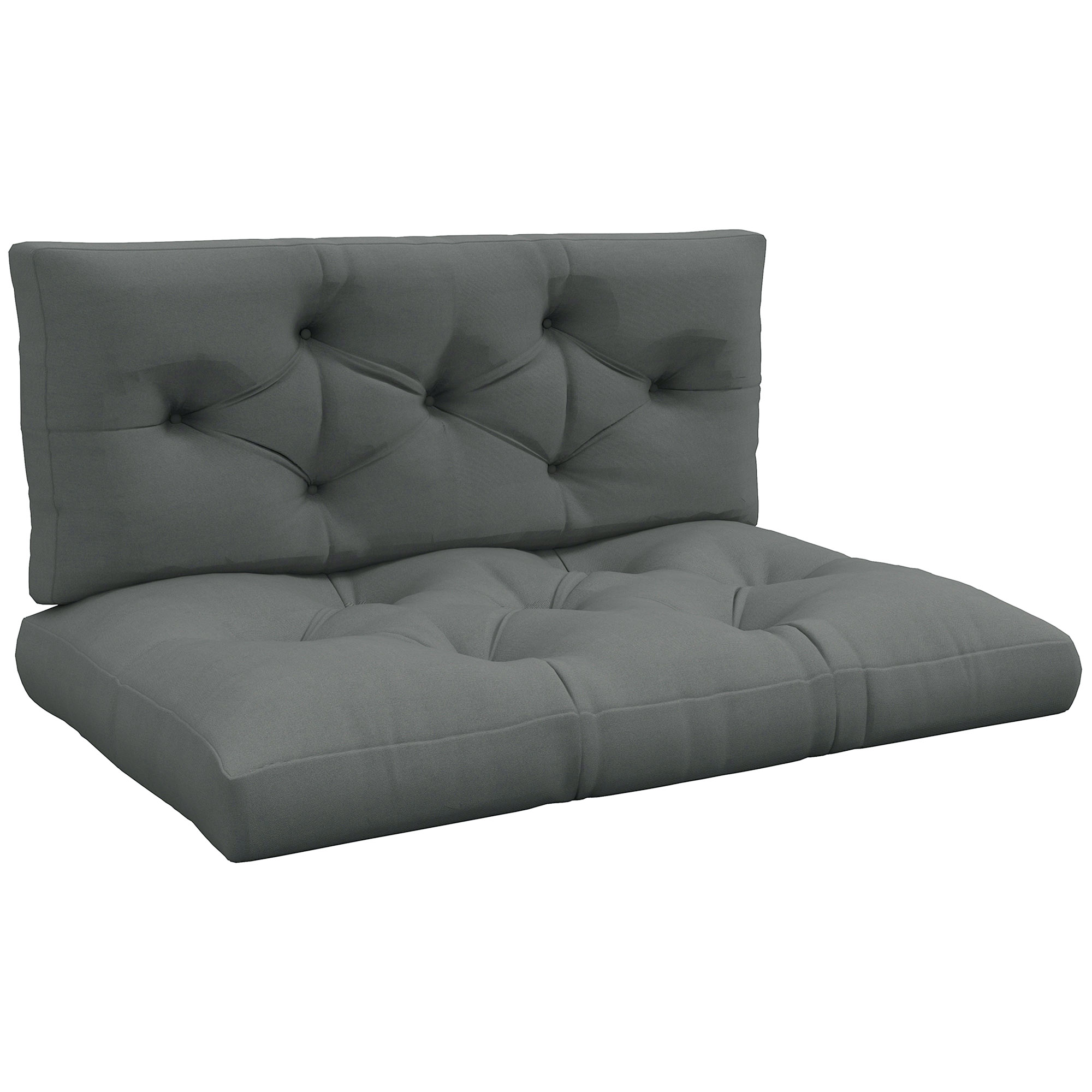 Outsunny Seat and Back Padded Pallet Cushion Set - Light Grey