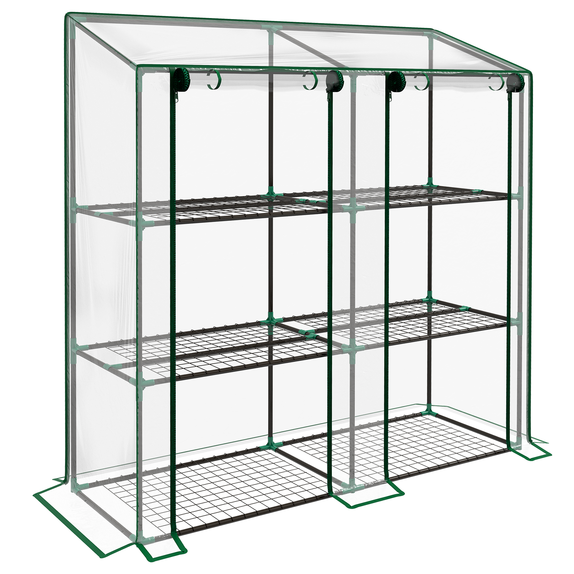 Outsunny 46 x 143cm Three-Shelf Mini Greenhouse - Clear