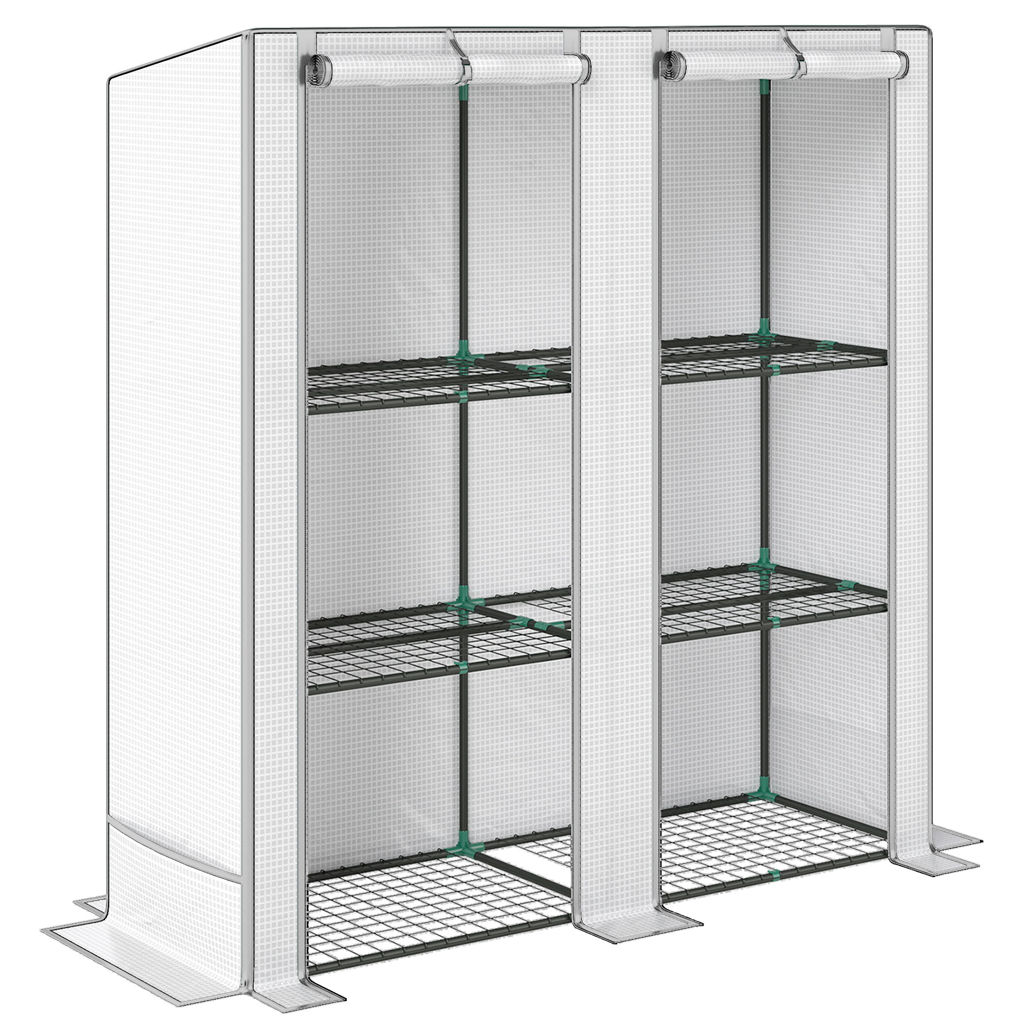 Outsunny Three-Tier Mini Greenhouse - White