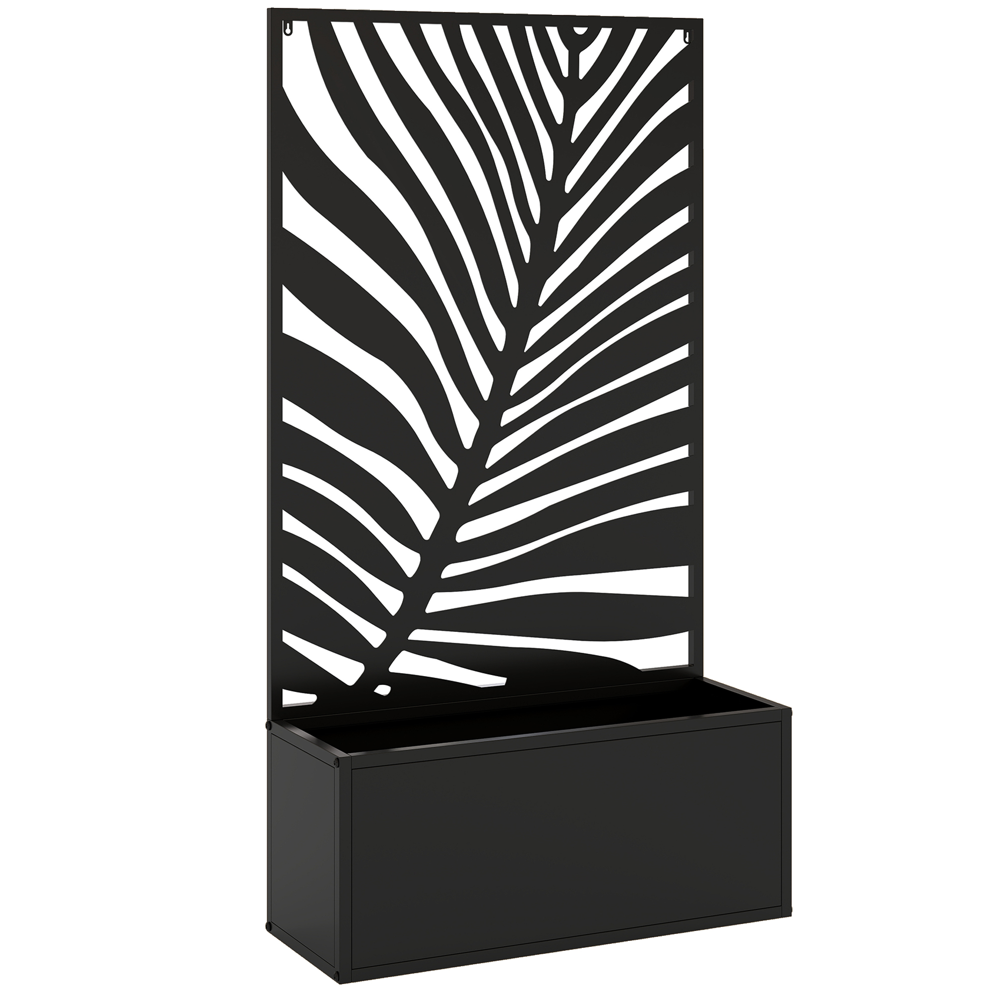 Outsunny Metal Garden Bed for Garden with Trellis, Wall Mounted or Freestanding Raised Planter with Privacy Screen