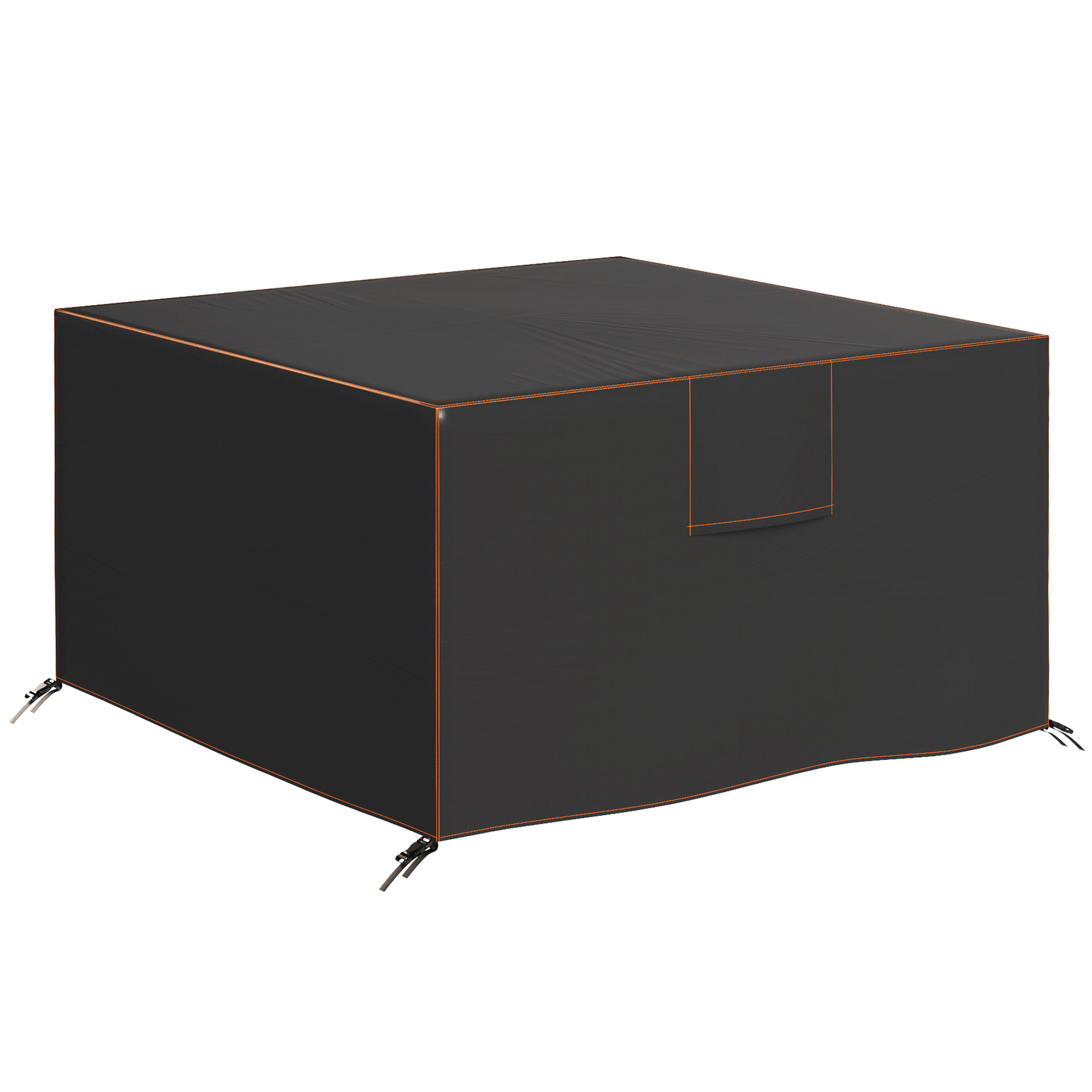 Outsunny Garden Furniture Cover, Waterproof Patio Furniture Cover with Air Vent, 420D Oxford Fabric, 125 x 125 x 74 cm, Black