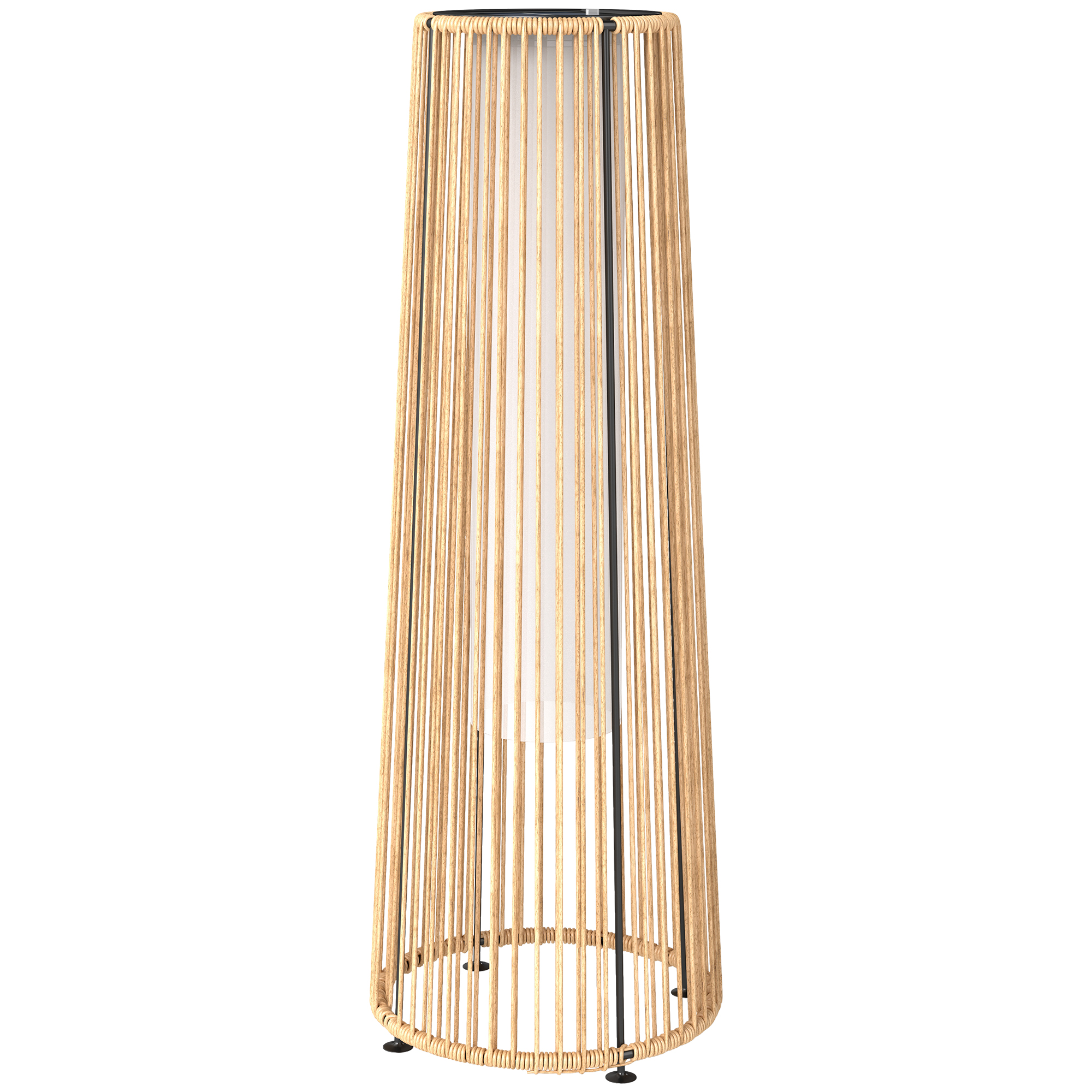 Outsunny Patio Garden Solar Powered Lights Woven Resin Wicker Lantern Auto On/Off