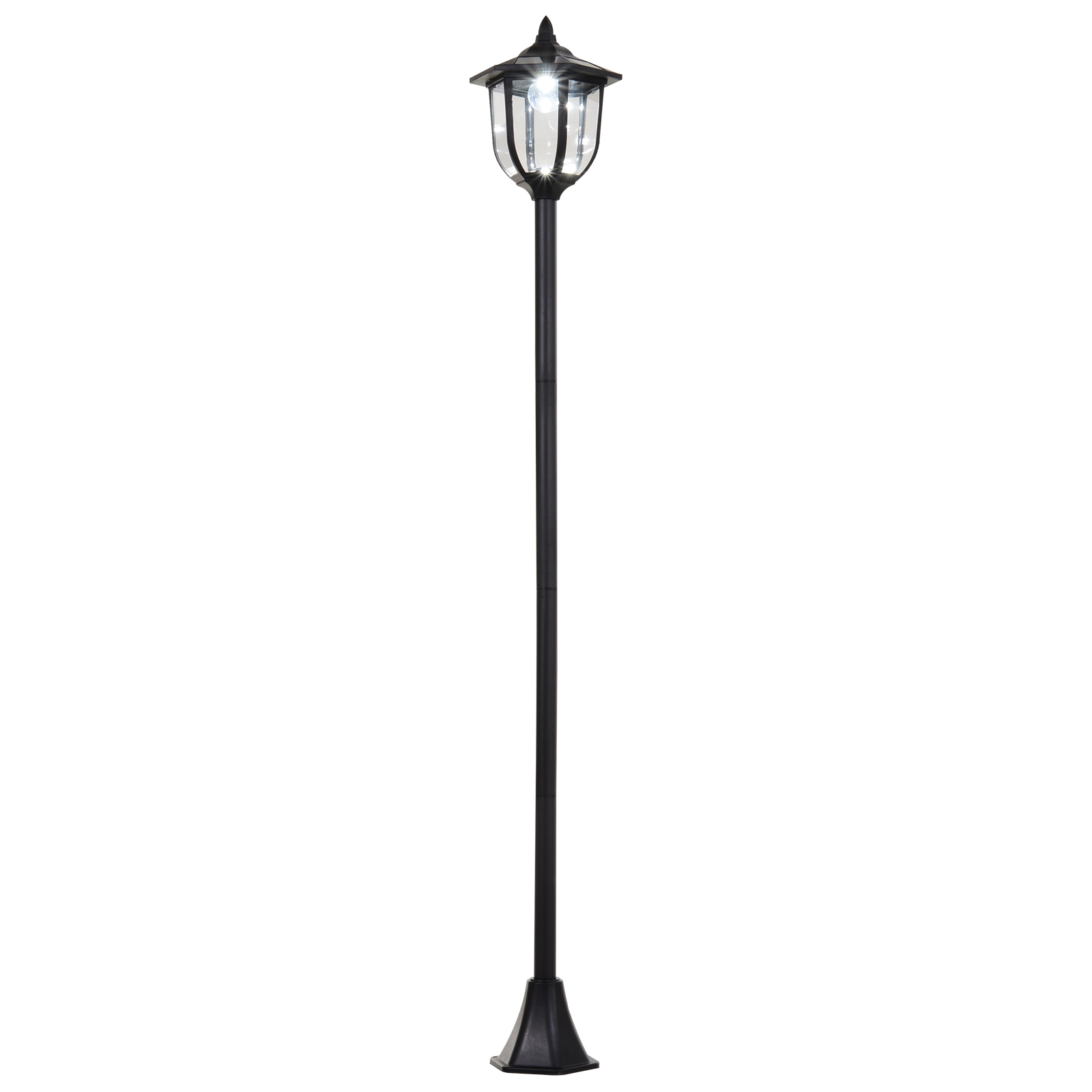 Outsunny Outdoor Garden Solar Post Lamp Sensor Light  LED Lantern Bollard Pathway Torch Light 1.77m Tall