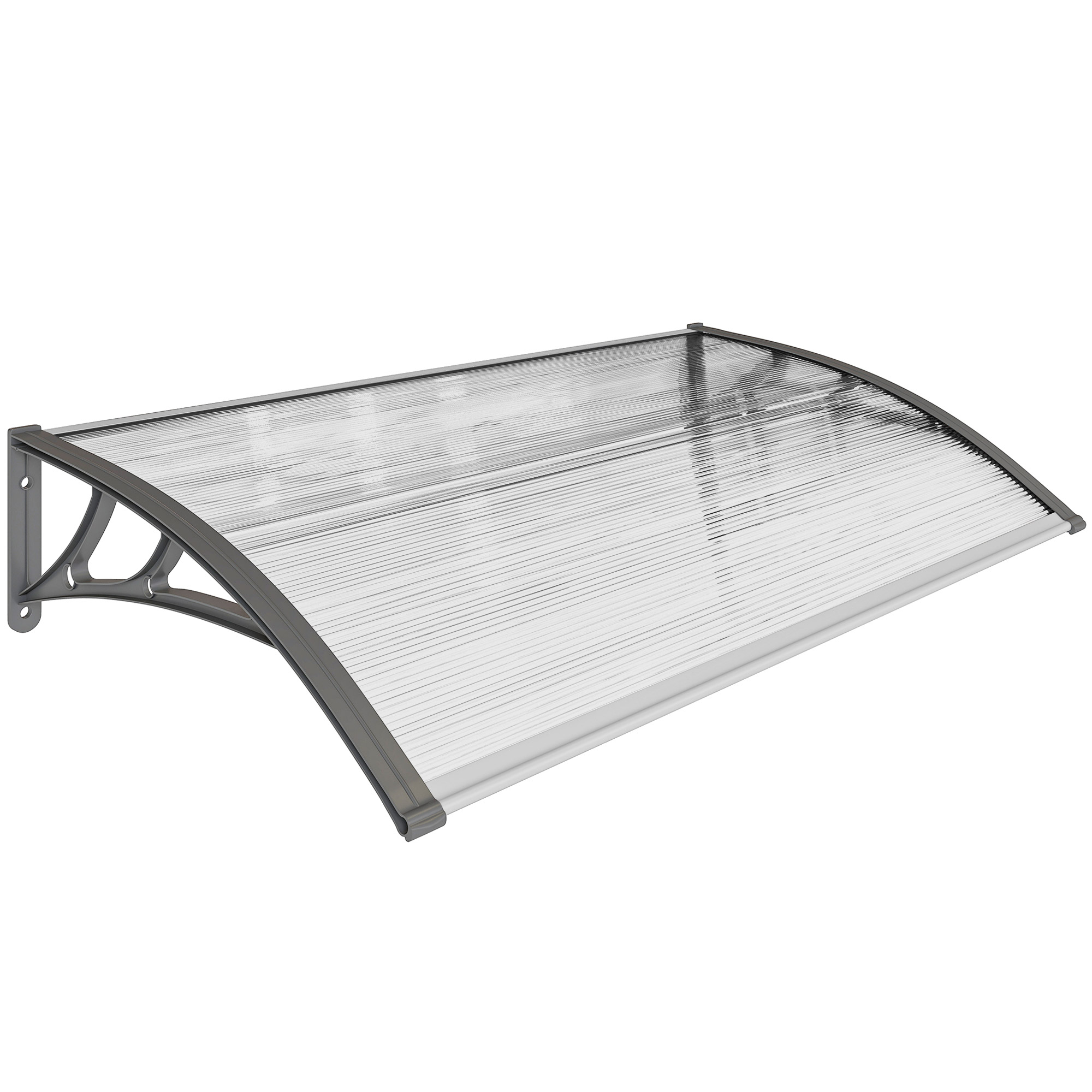 Outsunny Front Door Canopy, Outdoor Awning, Rain Shelter, 110 x 60cm, Grey